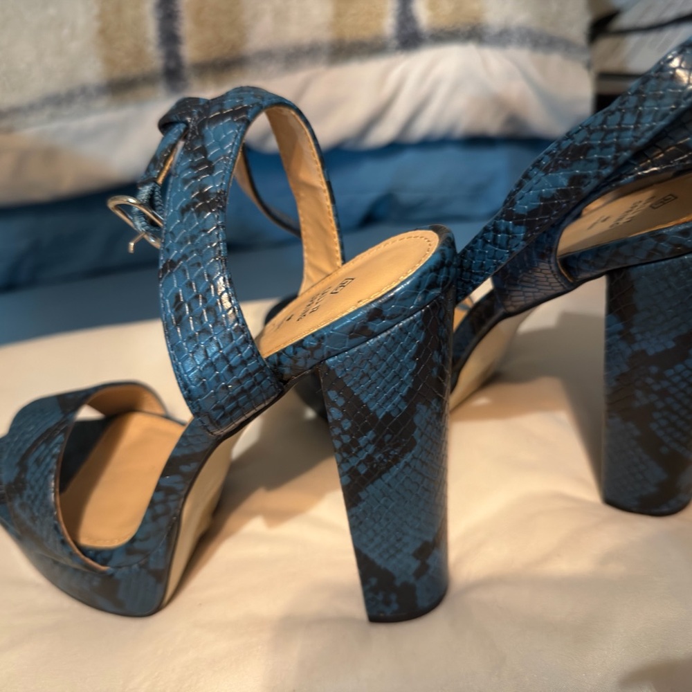 Call It Spring Blue Patterned Heels